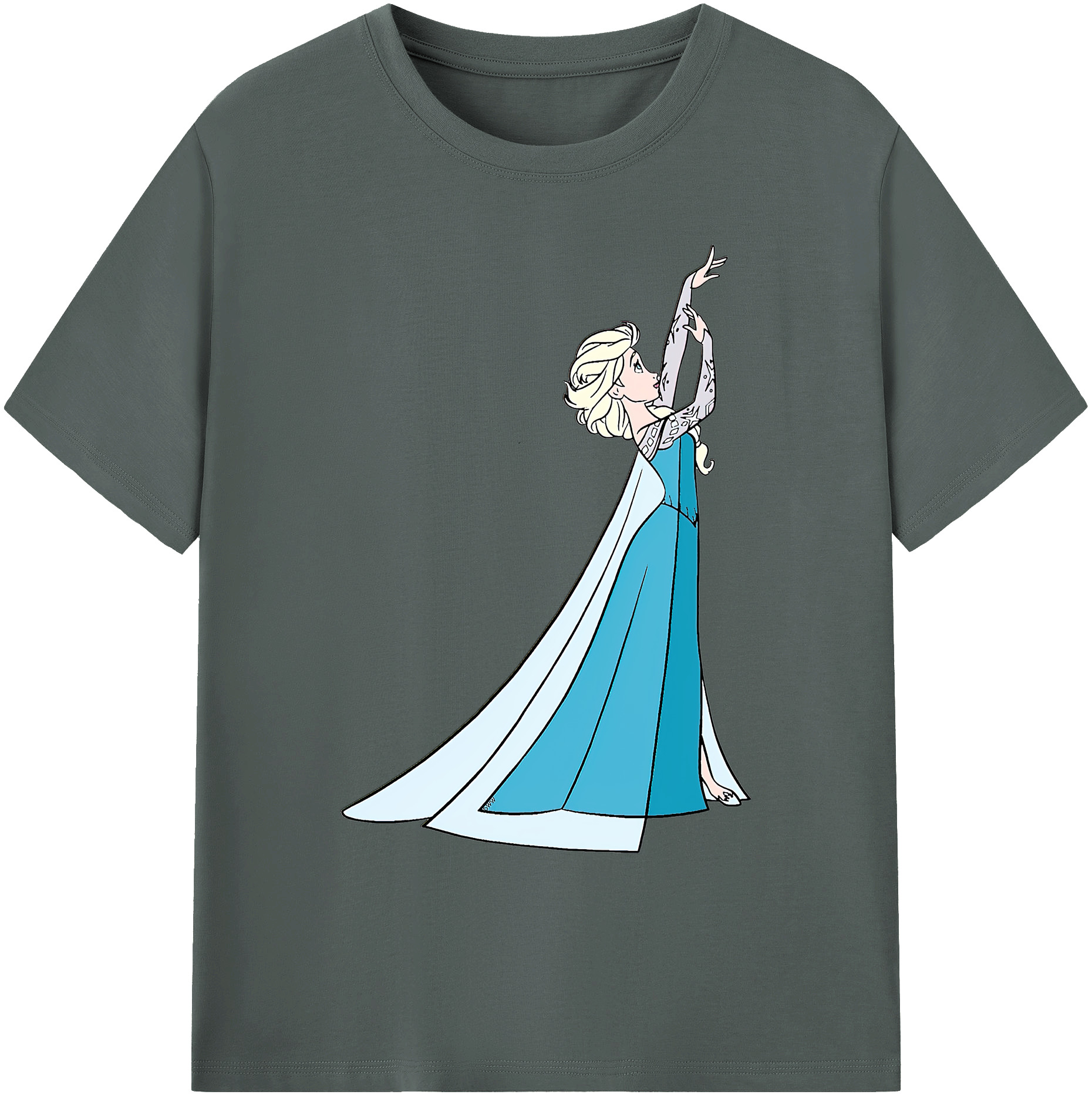 （画像用） アナと雪の女王 アンナ エルサ Frozen Anna Elsa 綿100％ メンズ半袖Tシャツ｜肌触りやわらか＆通気性